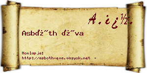 Asbóth Éva névjegykártya
