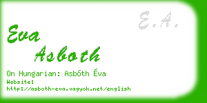 eva asboth business card